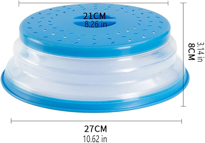 Collapsible Microwave Splatter Cover, 10.5 Inch, Dishwasher-safe, Microwave Plate Cover With Steam Vent，BPA-Free Silicone & Plastic(gray)