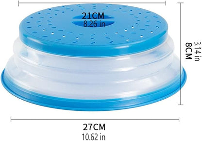 Collapsible Microwave Splatter Cover, 10.5 Inch, Dishwasher-safe, Microwave Plate Cover With Steam Vent，BPA-Free Silicone & Plastic (red)