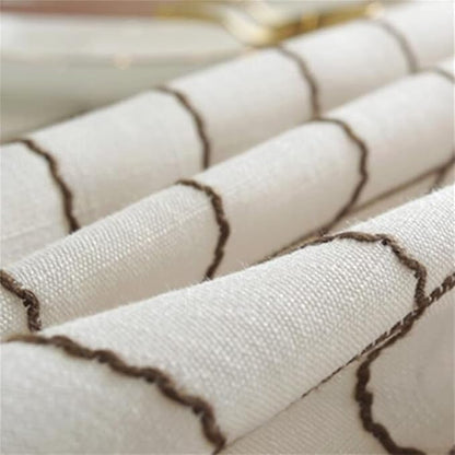Simple Bedside Table Tassel Cover Cloth, Tablecloth Cover Towel, Suitable for Bedside Table TV Microwave Washing Machine Refrigerator Dust Cover (White Bars, 15.7 * 35.4 inches)