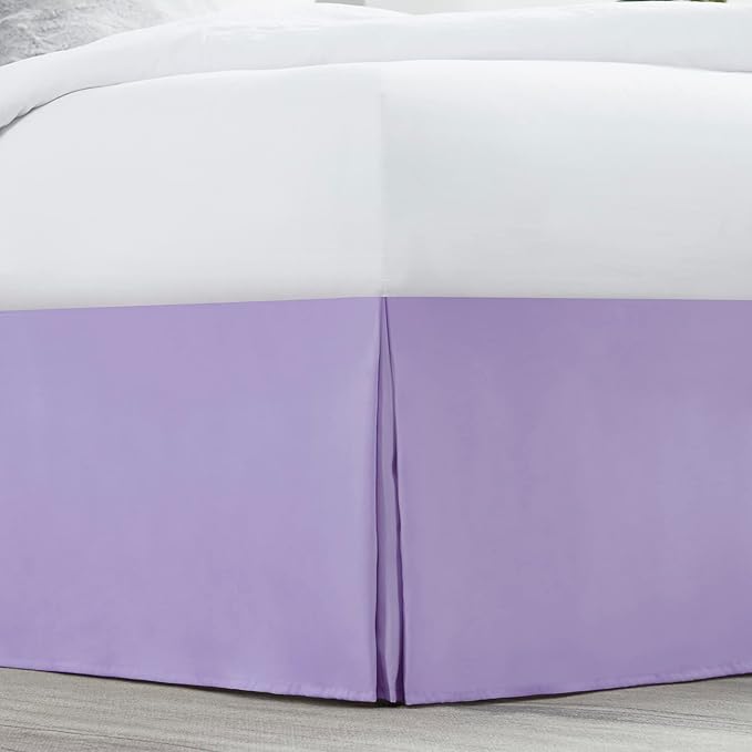 Nestl Lavender Full Bed Skirt - Full Size Bed Skirt 14 Inch Drop - Brushed Microfiber Bed Skirts - Hotel Quality Pleated Bed Skirt - Shrinkage & Fade Resistant