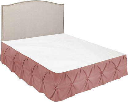 Nestl Pink Clay Bed Skirt Cal King Size, Pinch Pleat Cal King Bed Skirt, 14" Inch Drop Cal King Bedskirt, Hotel Quality Bed Skirts, Microfiber Bedskirt for Cal King Bed, Pink Clay Cal King Bed Skirt