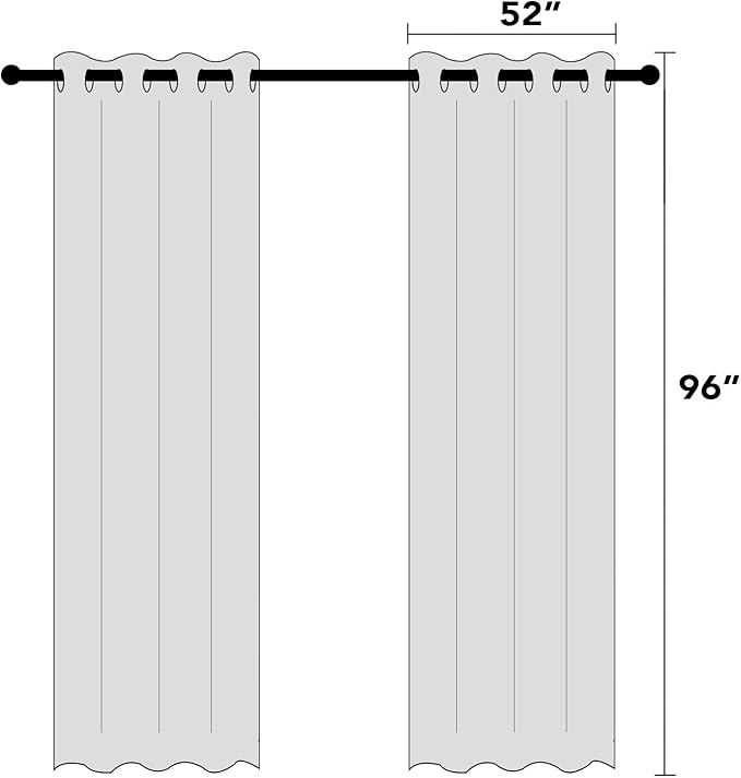PrinceDeco 100% Blackout Curtains 96 Inches Long 2 Panels Sets Linen Black Out Curtains for Bedroom Thermal Curtains Room Darkening with White Liner Backing for Nursery Decor,52X96 Inch,Bleached Sand