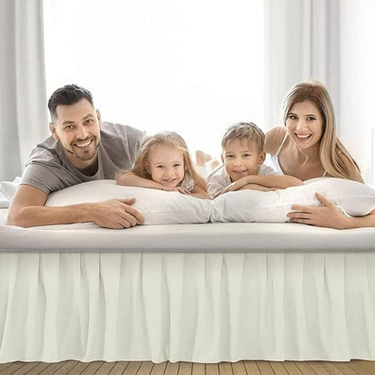 Ruffle Bed Skirt with Split Corners, Microfiber Dust Ruffled for a Perfectly Tailored Bedding Ensemble, Wrinkle and Fade Free, Easy Fit, Full Size 21 Inch Drop, Ivory