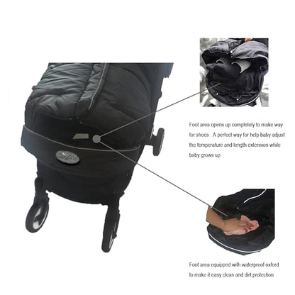 CozyMe Stroller Footmuff, Insulated Stroller Blanket Evelution, Water Repellent Winter Bunting Bag for Strollers, Central Open, Height Adjustable, M6-4T