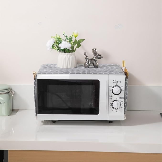 Microwave Oven Cover Dust Oil Proof Cotton Linen Waterproof Fabric Cloth Machine Protector Decorative Kitchen Appliance Cover 30 * 90cm Oven Cover Cloth Dust Cover(brown)