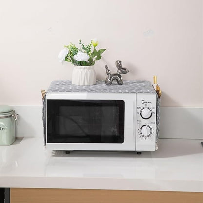 Microwave Oven Cover Dust Oil Proof Cotton Linen Waterproof Fabric Cloth Machine Protector Decorative Kitchen Appliance Cover 30 * 90cm Oven Cover Cloth Dust Cover(brown)