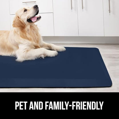 GORILLA GRIP Comfortable Cushioned Kitchen Mats for Floor, Waterproof and Stain Resistant Soft Top, 3/4 Inch Thick Ergonomic Standing Desk Anti Fatigue Mat, Foam Supports Ankles and Feet, 20x32, Navy