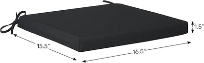WestinTrends Solace Outdoor Patio Kitchen Dining Chair Square Seat Cushions Set of 4, 16 x 15, White