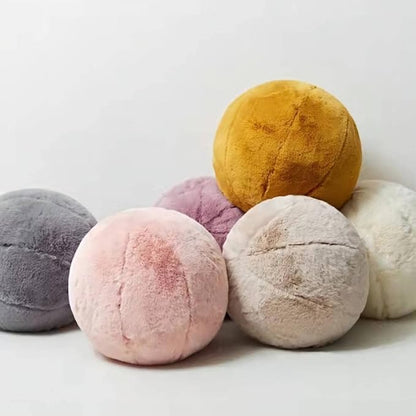 MOJUN Plush Ball Pillow, Round Throw Pillow Home Decoration Floor Pillow Cushion, Sphere Pillow for Chair Couch Sofa Bedroom Gift (13.77inch, White)