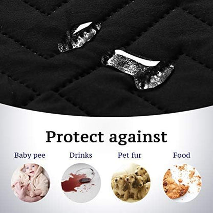 H.VERSAILTEX Reversible Quilted Recliner Covers Water Resistant Furniture Protector for Reclienr Chair with Elastic Straps for Pets Kids Sitting Width Up to 28"(Oversized Recliner, Black/Grey)