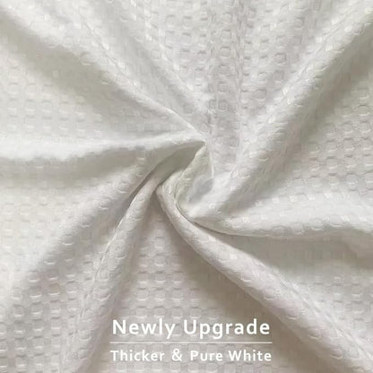 MIYE Pleated Waffle Weave Bed Skirt, Tailored Dust Ruffle 14 Inch Drop Easy Fit, Machine Washable (White, King - 14" Drop)