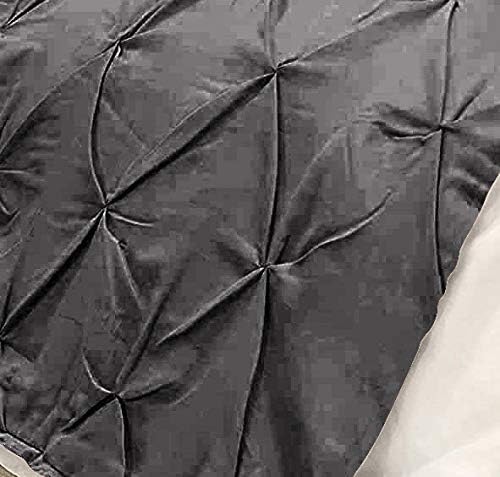 Bed Runner Set - 100% Pure Cotton 800 Thread Count - Luxury 1 Pinch Pleated Bed Runner and 2 Pillow Cover - 3 Piece Pinch Pleated Bed Runner Set King, Dark Grey
