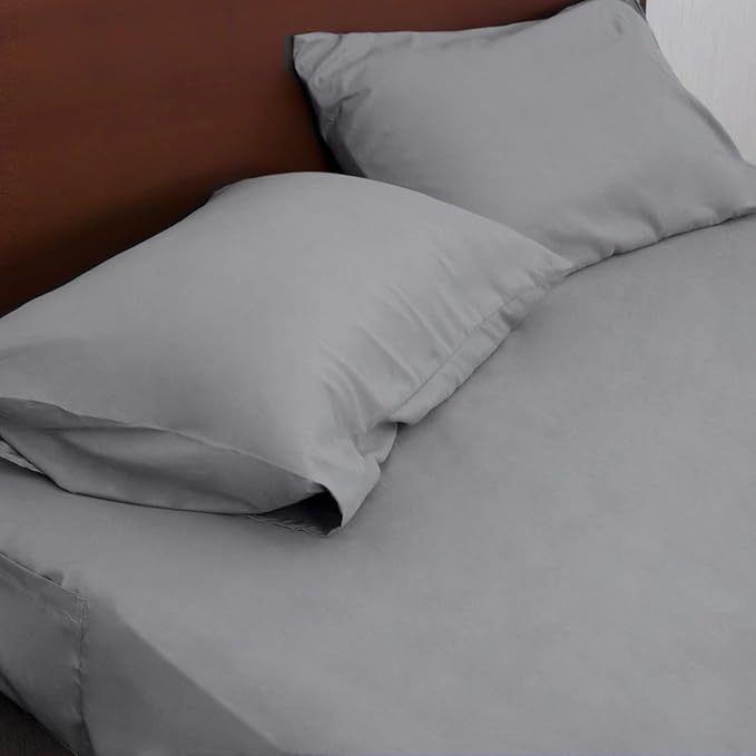 Moonsea Extra Deep Pocket Full Sheet Set for Air Mattress - Deep Pocket Sheets Full Bed Sheets Set - Sheets with Pockets on Side - Easily Fits Extra Deep 16 in to 24 in Pillow Top Air Mattress (Grey)
