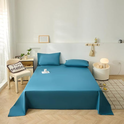 WenBags Lightweight Waterproof Flat Sheet 90 * 98 Inches King Size-Mattress Protector for Bed & Couch, Pet Hair Resistant Cover Ideal for Dogs & Cats, Perfect for Hotels & Hospitals (Blue)