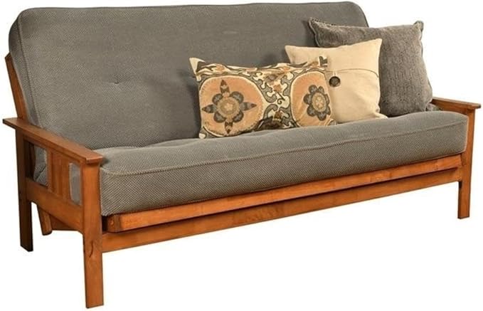 BOWERY HILL Full Fabric Futon in Marmont Thunder Blue-Frame Not Included