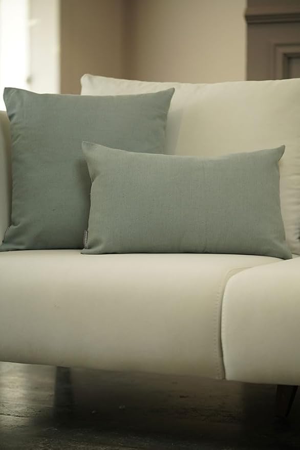 Haven & Glow Decorative Throw Pillow Cover – Rectangle Cushion Case with Zipper | Modern Sofa, Couch & Bed Accent Pillow Covers for Living Room, Bedroom & Home Decor | 20 x 12 Inch – Blue – Pack of 2