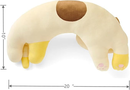 U-Shaped Cat Plush Pillow, Cute Plushies, 20" - Ultrasoft Cat Stuffed Animal, Birtday Gift (Bicolor)