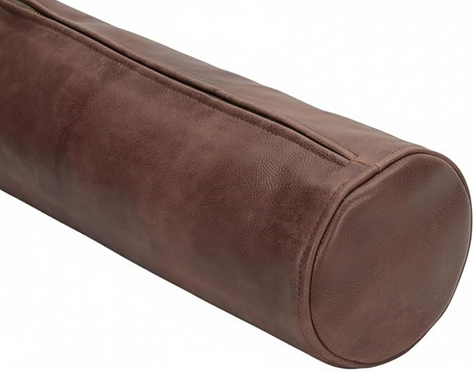 Leather Cylindrical Cushion Cover – 100% Lambskin Round Bolster Pillow Cover | Handmade Ergonomic Roll for Head, Neck & Back | Decorative Home & Sofa Accessory (18" x 5")