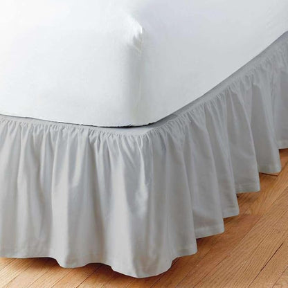 SlumberWell King Bed Skirt with Split Corners, Soft Microfiber, 22 Inch Drop, Light Grey Solid, Elegant Ruffled Design