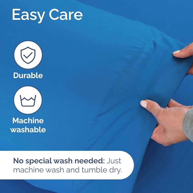 Extra Deep Pocket Twin Sheets - 3 Piece Breathable & Cooling Bed Sheets - Hotel Luxury Bed Sheet Set - Soft, Wrinkle Free & Comfy - Easily Fits Extra Deep Mattresses - Deep Pocket Royal Blue Sheets