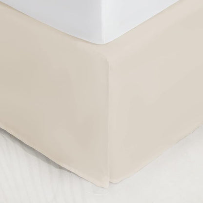 SONIVE Full Bed Skirt,15" Drop Pleated Dust Ruffle,Classic Tailored Easy Fit Brushed Microfiber Skirts Hotel Quality Shrinkage & Fade Resistant Beige