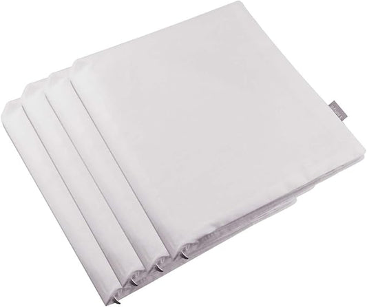 Thmyo 4-Pack 100% Cotton Comfortable Solid Decorative Throw Pillow Case, Square Cushion Cover Pillowcase Sublimation Blank Pillow Covers DIY Throw Pillowcase(16x16 inch/ 40x40cm,Light Silver Grey)