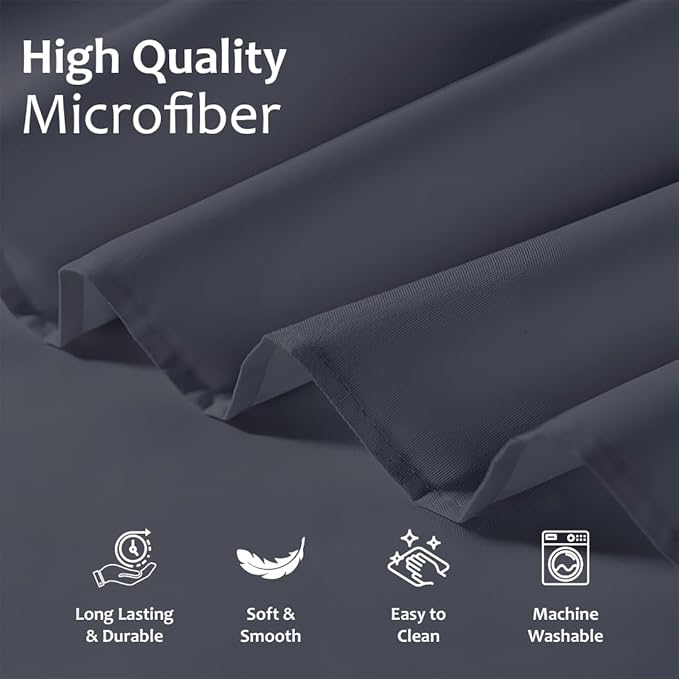 Shreem Linen Ruffled Bed Skirt with Split Corners, Gathered Style, 100% Microfiber, 21-Inch Drop, Dust Ruffle Bedskirt with Platform, Cal-King, Dark Grey