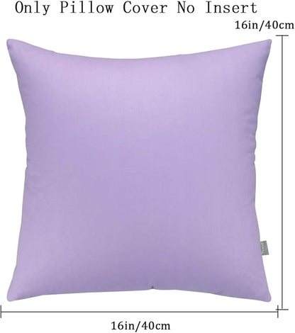 4-Pack 100% Cotton Comfortable Solid Decorative Throw Pillow Case,Thmyo Square Cushion Cover Pillowcase Sublimation Blank Pillow Covers DIY Throw Pillowcase for Sofa(16x16 inch/ 40x40cm,Light Purple)