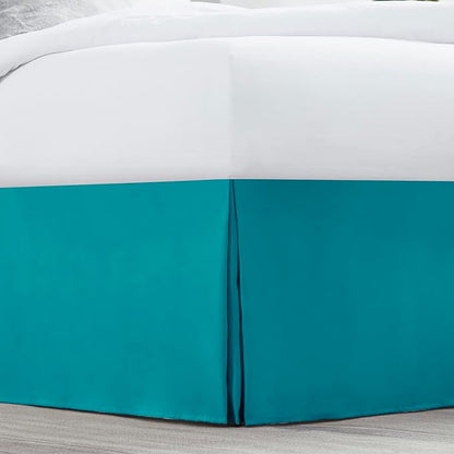 Nestl Teal Full XL Bed Skirt - Full XL Size Bed Skirt 14 Inch Drop - Brushed Microfiber Bed Skirts - Hotel Quality Pleated Bed Skirt - Shrinkage & Fade Resistant