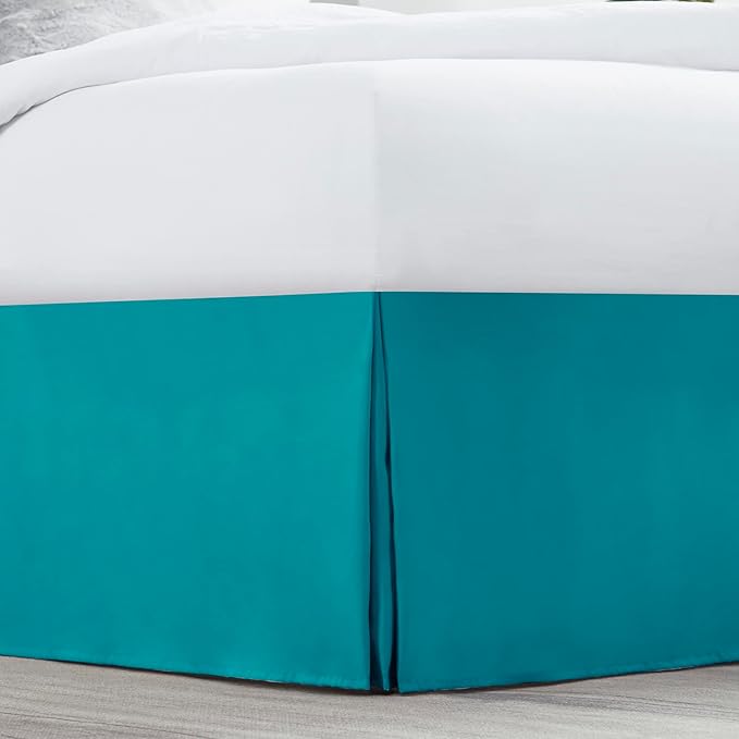 Nestl Teal Full Bed Skirt - Full Size Bed Skirt 14 Inch Drop - Brushed Microfiber Bed Skirts - Hotel Quality Pleated Bed Skirt - Shrinkage & Fade Resistant