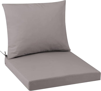 Outdoor Seat Cushion Set 24 x 24 In, Water-Resistant & Fade-Resistan, Patio Furniture Cushions with Removable Cover Deep Seat & Back Cushion with Handle and Adjustable Straps for Chair Sofa,1PC
