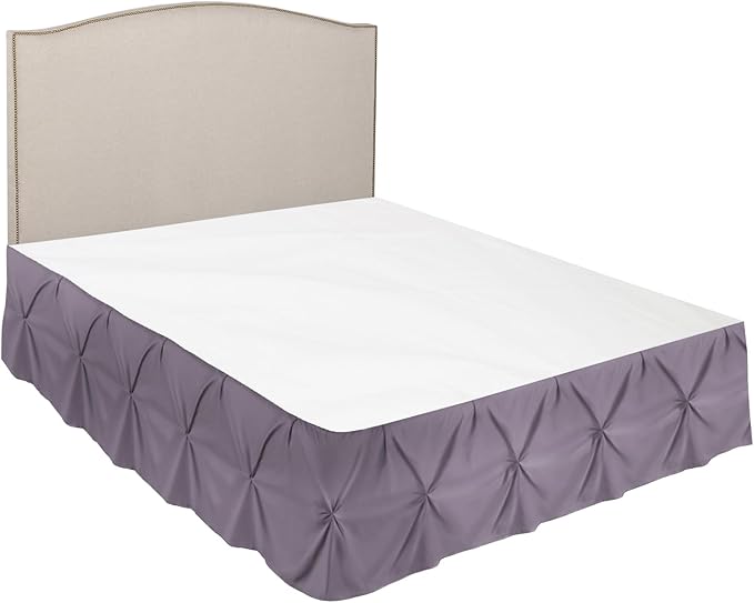 Nestl Grayish Purple Bed Skirt Full Size, Pinch Pleat Full Bed Skirt, 14" Inch Full Bedskirt, Hotel Quality Grayish Purple Bed Skirts, Microfiber Bedskirt for Full Bed, Grayish Purple Full Bed Skirt