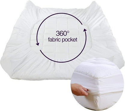 EASELAND Twin XL Mattress Pad Pillow Top Quilted Fitted Mattress Cover/Protector Extra Long Cotton Top 8-21" Deep Pocket Cooling Mattress Topper (39x80 Inches, White)