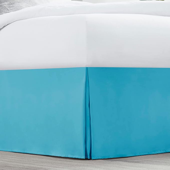 Nestl Beach Blue Full XL Bed Skirt - Full XL Size Bed Skirt 14 Inch Drop - Brushed Microfiber Bed Skirts - Hotel Quality Pleated Bed Skirt - Shrinkage & Fade Resistant