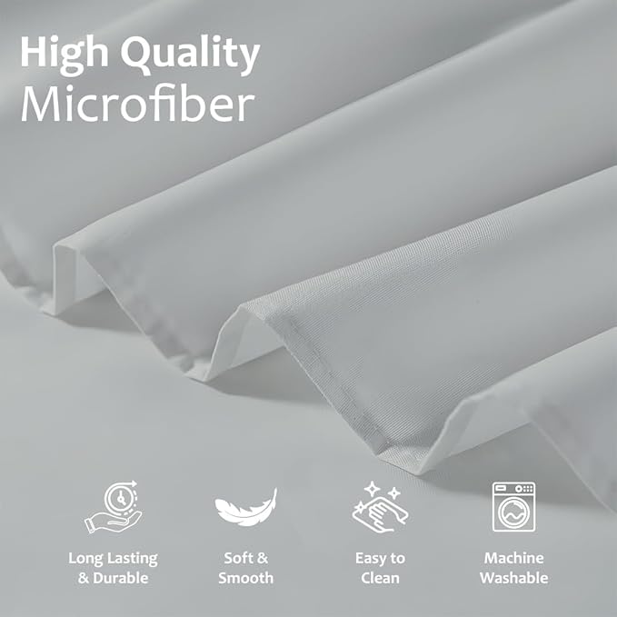 Shreem Linen Ruffled Bed Skirt with Split Corners, Gathered Style, 100% Microfiber, 12-Inch Drop, Dust Ruffle Bedskirt with Platform, Queen, Light Grey