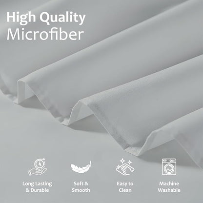 Shreem Linen Ruffled Bed Skirt with Split Corners, Gathered Style, 100% Microfiber, 18-Inch Drop, Dust Ruffle Bedskirt with Platform, King, Light Grey