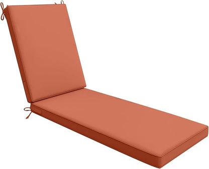 AAAAAcessories Outdoor Chaise Lounge Cushions, Waterproof, Fade-Resistant Patio Furniture Replacement Cushions, 80" x 26" x 3", Rust