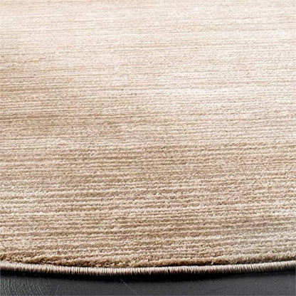 SAFAVIEH Vision Collection Area Rug - 6'7" Round, Light Brown, Modern Ombre Design, Non-Shedding & Easy to Clean, Ideal for Living Room, Bedroom, Dining Space (VSN606C)
