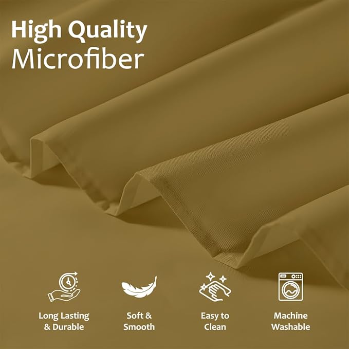 Shreem Linen Ruffled Bed Skirt with Split Corners, Gathered Style, 100% Microfiber, 10-Inch Drop, Dust Ruffle Bedskirt with Platform, Full, Taupe