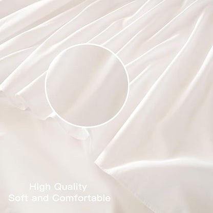 White Bed Skirt King Size Ruffled Bed Skirt with Split Corners, King Bed Skirt 22 Inch Drop, King Size Bed Skirt White for Ruffled Bed Skirt with Split Corners, Bed Skirt King Size