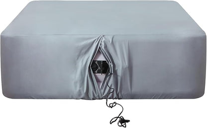 Twin Fitted Sheet for Air Mattress,with 24 Inch Extra Deep Pockets,Ultra Soft Durable Breathable Bed Sheets Cover for Inflatable Air Bed,with Pump Opening,Inflate at Any Time-Gray