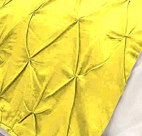 Bed Runner Set - 100% Pure Cotton 800 Thread Count - Luxury 1 Pinch Pleated Bed Runner and 2 Pillow Cover - 3 Piece Pinch Pleated Bed Runner Set Twin, Yellow