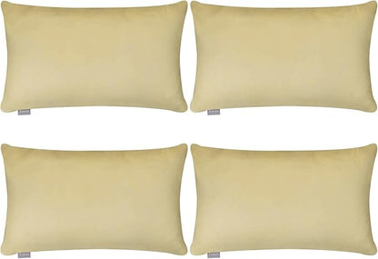 4-Pack 100% Cotton Lumbar Comfortable Solid Decorative Throw Pillow Case,Thmyo Rectangle Cushion Cover Pillowcase Sublimation Blank Pillow Covers DIY Throw Pillowcase(12x20inch/30x50cm, Khaki)