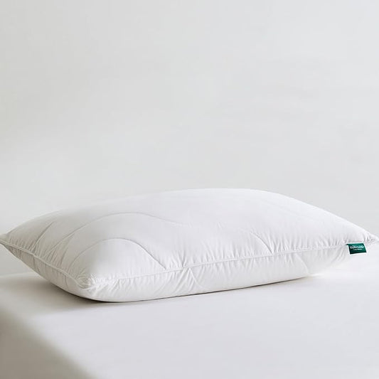 Three Geese White Goose Feather Down Pillows Queen Size Set of 1-100% Cotton, Medium Firm,Soft Support