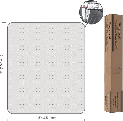 Amyracel Office Chair Mat for Low Pile Carpets, 53” x 45” Office Mats for Rolling Chairs, Clear Desk Chair Mat for Carpeted Floors, Easy Glide Floor Protector for Desk Chair