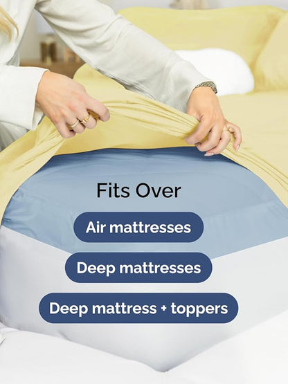 Extra Deep Pocket Twin XL Sheets - 3 Piece Breathable & Cooling Bed Sheets - Hotel Luxury Bed Sheet Set - Soft, Wrinkle Free & Comfy - Easily Fits Extra Deep Mattresses - Deep Pocket Yellow Sheets Set