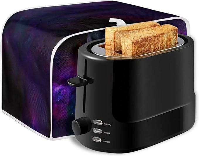 ZFRXIGN Galaxy Wolf Toaster Cover, 4 Slice Toaster Bag, Stain Resistant, Purple
