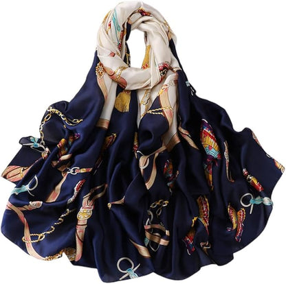 Fashion Scarves Scarf 100% Silk Feeling Scarf Silk Like Scarves Long Lightweight Sunscreen Shawls for Women