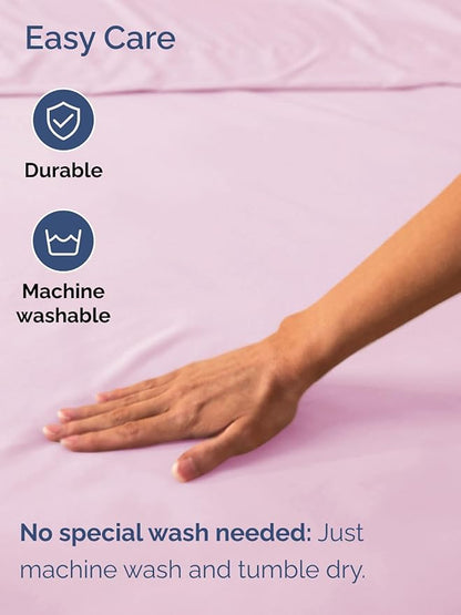 Extra Deep Full Fitted Sheet - Hotel Luxury Single Fitted Sheet Only - Easily Fits 18 inch to 24 inch Mattress - Ultra Soft, Wrinkle & Fade Free w/Extra Deep Pockets - Breathable & Comfy - Light Pink