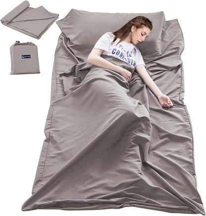Sleeping Bag Liner Travel Sheets for Hotel Camping Sheets Travel Bed Sheets for Hotel Lightweight Single &Double Compact Sleeping Bag Sack Breathable Travel Sleeping Bag for Hotels Adult Compact Sacks